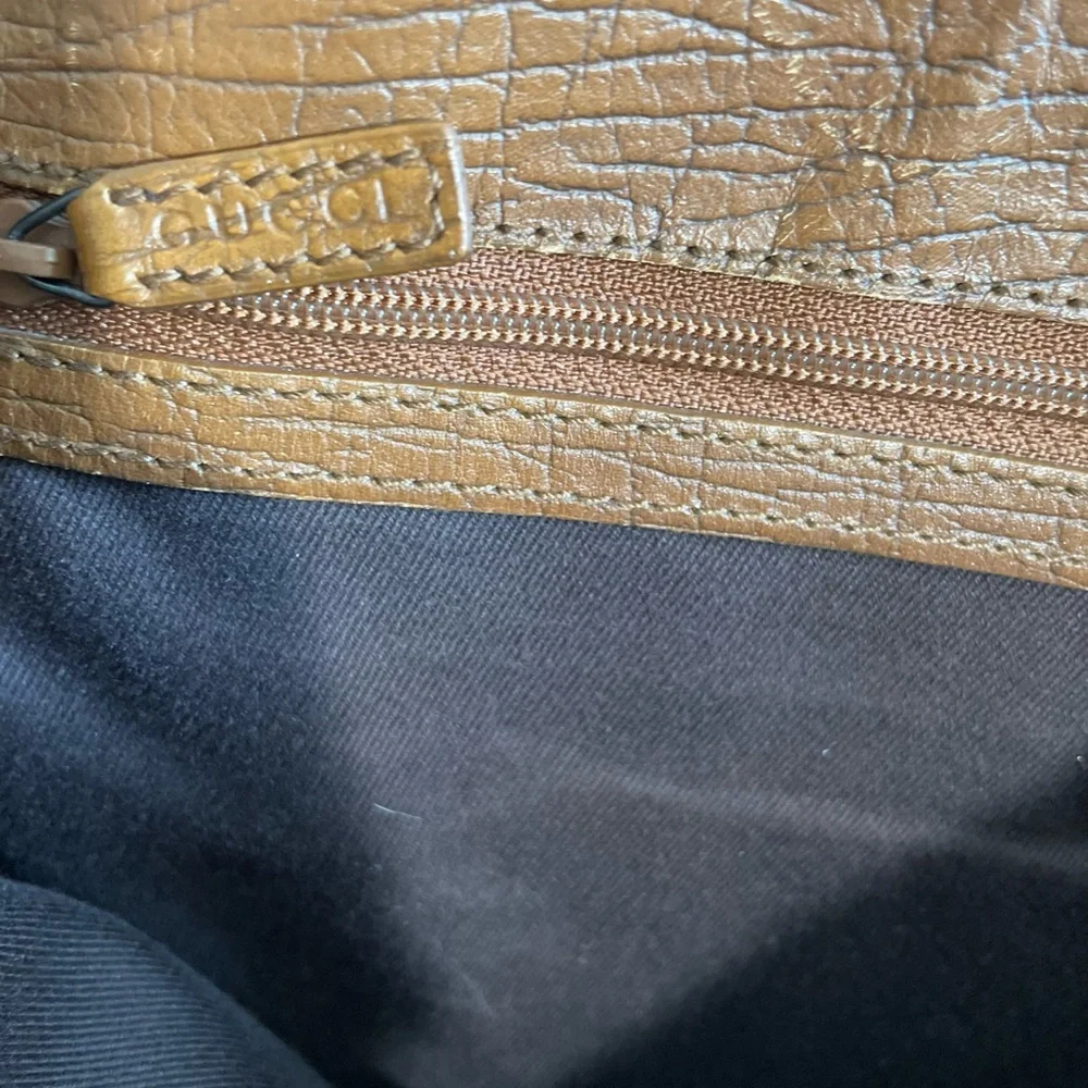 Gucci Brown/Beige GG Canvas Tote with Bamboo-Style Handles - Picture 10 of 13